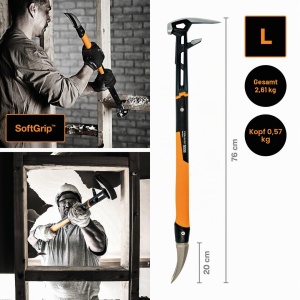 Unelte de demolare Fiskars IsoCore L, 75,3 cm, 2,6 kg, NegruPortocaliu - Img 2