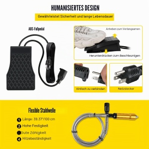 Unelte electrice VEVOR Flex Shaft 780 W, 100 cm, 45 accesorii - Img 5