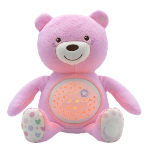 Ursulet de plus Chicco First Dreams, proiectie cu lumini si melodii, roz