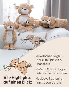 Ursulet de Plus NICI Finni 20cm - caramel, moale, ideal pentru cadou - Img 4