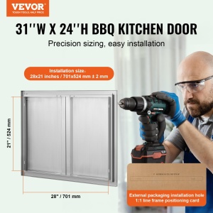 Usa de acces pentru exterior VEVOR BH-010, din otel inoxidabil, 787 x 609 mm - Img 2