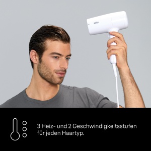 Uscator de par Braun HD2.1, uscator de par usor cu duza, 2100W cu 3 setari de temperatura si 2 viteze, finisaj lucios premium in alb, frumusete, confort si durabilitate, BRHD210E - Img 6
