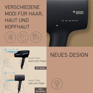 Uscator de par Panasonic EH-NA0J-N825, 1600W, Negru, cu functii nanoe si difuzor - Img 6