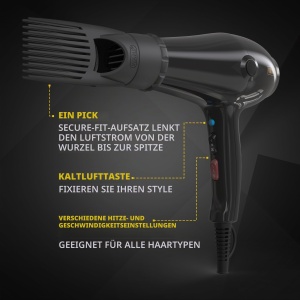 Uscator de par Wahl PowerPik 5000, 2000W, pentru par afro, cu functie Ioni - Img 2