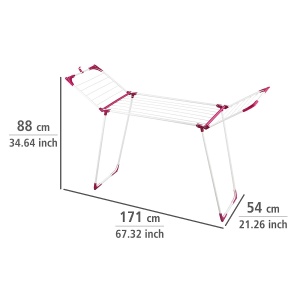 Uscator de rufe WENKO Summer Dry 13 m, metal, alb si bordeaux, 153 x 76 x 46 cm - Img 5