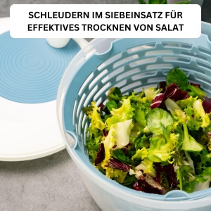 Uscator de Salate Westmark Spinderella, 4.4 l, TransparentAlbAlbastru - Img 3