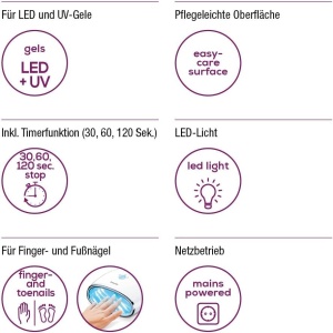 Uscator unghii UVLED Beurer MP 48, 18 LED-uri, 3 timere - Img 5