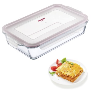 Vas de cuptor Westmark 2200 ml, transparentrosu, sticlasilikon - Img 2