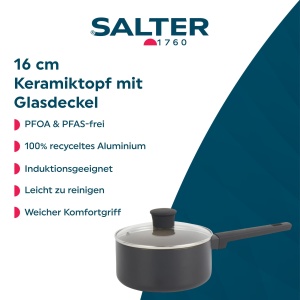 Vas de gatit Salter BW12877EU7 16 cm, Aluminiu reciclat, Antiaderent, Inductie - Img 2