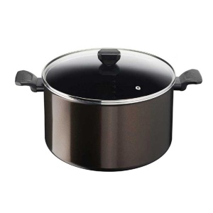 Vas de gatit Tefal B5546902, 30 cm, 12.2 l, cu capac din sticla