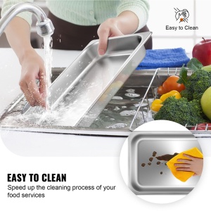 Vas gastronomic VEVOR GN 11, inox, 8.5L, set 6 bucati - Img 5