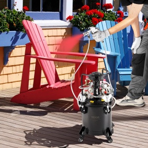 Vas sub presiune VEVOR pentru vopsea spray, vas sub presiune complet automat de 10 litri cu functie de agitare, presiune reglabila de 70 psi, vas sub presiune, rezervor de vopsea cu pistol de pulverizare si furtunuri, pentru vopsire etc. - Img 8