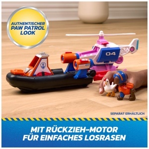 Vehicul de salvare PAW PATROL Zuma cu barca cu aer, 13 cm, 2 figurine - Img 5