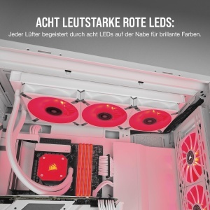 Ventilator Corsair ML140 LED ELITE, 140 mm, PWM, AlbRosu, 1600 RPM - Img 6
