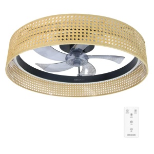 Ventilator cu lumina Cecotec LampAero 600, 20 W, bej, cu telecomanda