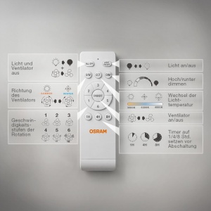 Ventilator de tavan LED Osram Coromuel, 1065mm, 60W, dimabil, telecomanda inclusa - Img 7