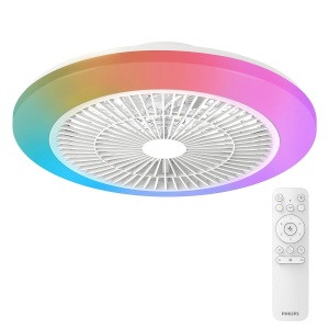 Ventilator de tavan Philips Amigo 20W, 49 cm, cu lumina colorata, telecomanda