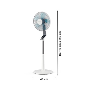 Ventilator in picioare Rowenta Turbo Silence Extreme, 4 setari de viteza, mod de noapte, nivel turbo, oscilatie automata, pana la 80 m3/min. Circulatie a aerului, ventilator silentios, alb/negru, VU5640 - Img 9
