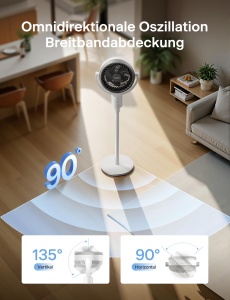 Ventilator multifunctional Pelonis 2-in-1 oscilatie 3D telecomanda inaltime reglabila - Img 6