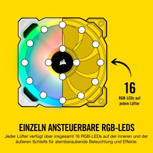 Ventilator PC Corsair LL120 RGB, 120mm, LED RGB, Alb - Img 3