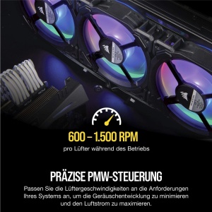 Ventilator PC Corsair LL140 RGB LED PWM, 140mm, Negru, 2 bucati - Img 6