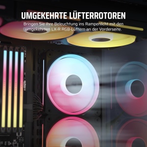 Ventilator RGB CORSAIR iCUE LINK LX120-R, 120mm, Negru, Silentios - Img 3