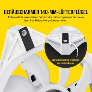 Ventilator RGB Corsair iCUE QL140, 140 mm, 68 LED-uri, Alb - Img 8
