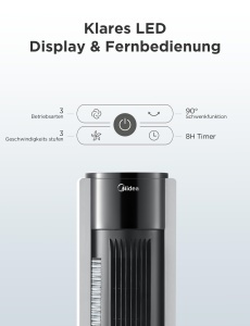 Ventilator turn Midea FZ10-19BRA motor cupru robust telecomanda timer 7 ore - Img 6