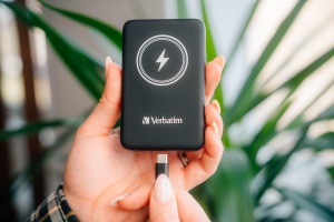 Verbatim Power Bank magnetic 5000 mAh, incarcator wireless 15 W, 20 W PD prin USB-C, Powerbank mic si magnetic pentru iPhone 15, 14, 13, 12, Pro, Max, iPad, negru - Img 4