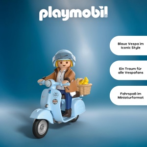 Vespa Jubilara PLAYMOBIL 72284, Culoare Hellbuna, Figurina Inclusa, Pentru Copii de la 5 Ani - Img 3