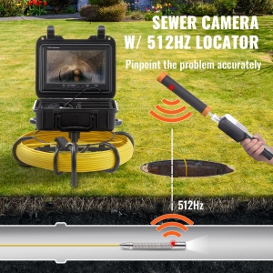 VEVOR 9 "Camera de inspectie 50m Camera de teava 720P Camera de canalizare 512Hz Camera de localizare a endoscopului 12V 4500mAh Baterie cu litiu 6 ore Camera de inspectie a tevilor IP68 pentru canalizare Sisteme de canalizare Drenuri - Img 5