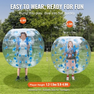 VEVOR Bumper Ball Transparent cu Puncte Albastre 12m PVC Explosionsigur pentru Activitati Outdoor - Img 3