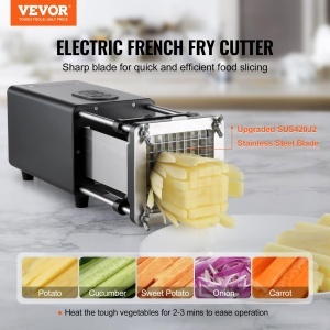 VEVOR F300 Electric Cartofisor cu Lame din Otel Inoxidabil si Baza Anti-Alunecare - Img 2