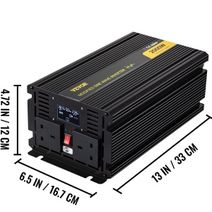 VEVOR Invertor cu unda sinusoidala modificata 2000W Convertor de tensiune DC 24V la AC 240V Convertor de curent cu invertor de putere continua Telecom - Img 8
