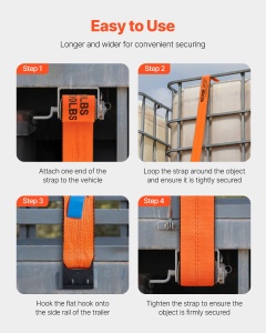 VEVOR Windengurte LC-FTO43010 Set 10 curele cu rezistenta 81647 kg pentru transport si siguranta - Img 5