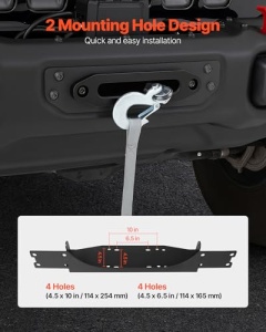 Vevor Windenhalterung 5443 kg Capacitate Montaj Jeep Wrangler JLJLU Gladiator JT 2018-2023 Negru - Img 5