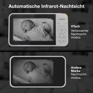 Video Baby Monitor VTech VM924-2 Ecran LCD 5 inch 2 camere Night Vision 300m Raza - Img 5
