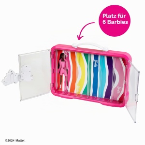 Vitrina pentru papusi Theo Klein 5808 cu logo Barbie, pentru 6 papusi, cu maner - Img 4