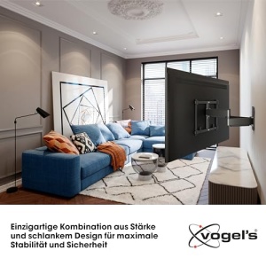 Vogel's TVM 5857 - Suport de perete TV extrem de stabil, pivotant, cu brate duble pentru televizoare mari si grele de pana la 100 inchi si 75 kg, testat TUV, pivotant pana la 120deg, max. VESA 600x400, universal - Img 2
