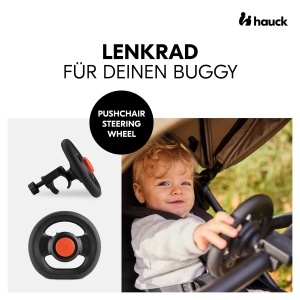 Volan interactiv pentru carucior Hauck compatibil universal cu claxon si montare usoara Negru - Img 2