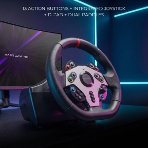 Volan pentru gaming Mars Gaming MWH-RSXTWO, 270, 13 butoane, negru - Img 4