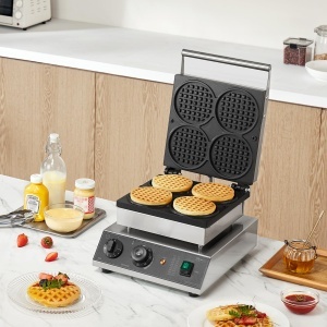 Waffeiera comerciala VEVOR HT-2206B 1750W otel inoxidabil control temperatura si timp - Img 8