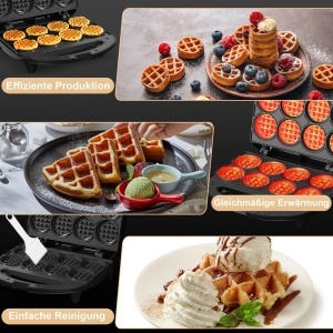 Waffelmaker YASHE, Mini, 8 x 5 cm, Antiaderent, Compact - Img 3