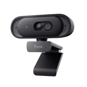 Webcam 2K QHD Trust Ovala cu Microfon, Negru, Filtu de Protectie