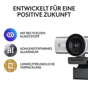 Webcam Logitech MX Brio Ultra HD 4K, gri deschis, cu microfoane integrate - Img 11