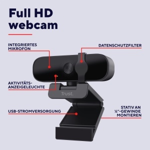 Webcam Trust Oran 1080p, Full HD, Microfon Integrat, Filtru de Protectie - Img 2