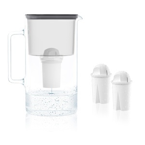 Wessper Crystaline 3L Cana din Sticla Neagra cu Filtru Compatibil Brita Classic