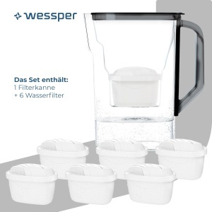 Wessper D3 Slim Aquamax Cana Filtrare Apa 27L Negru Set cu 6 Cartuse - Img 2