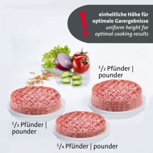 Westmark Hamburger Maker VARIO PLUS - Presa robusta pentru burgeri pentru chiftelute, dimensiuni individuale de chiftelute reglabile, aplicare curata, de asemenea pentru burgeri vegani - ABS - Img 4