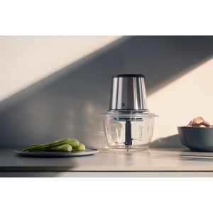 WMF Kult X Edition Tocator electric cu recipient de sticla, tocator de viteza de 320 W, 2 setari de viteza, ulcior mare de blender, cromargan mat - Img 2